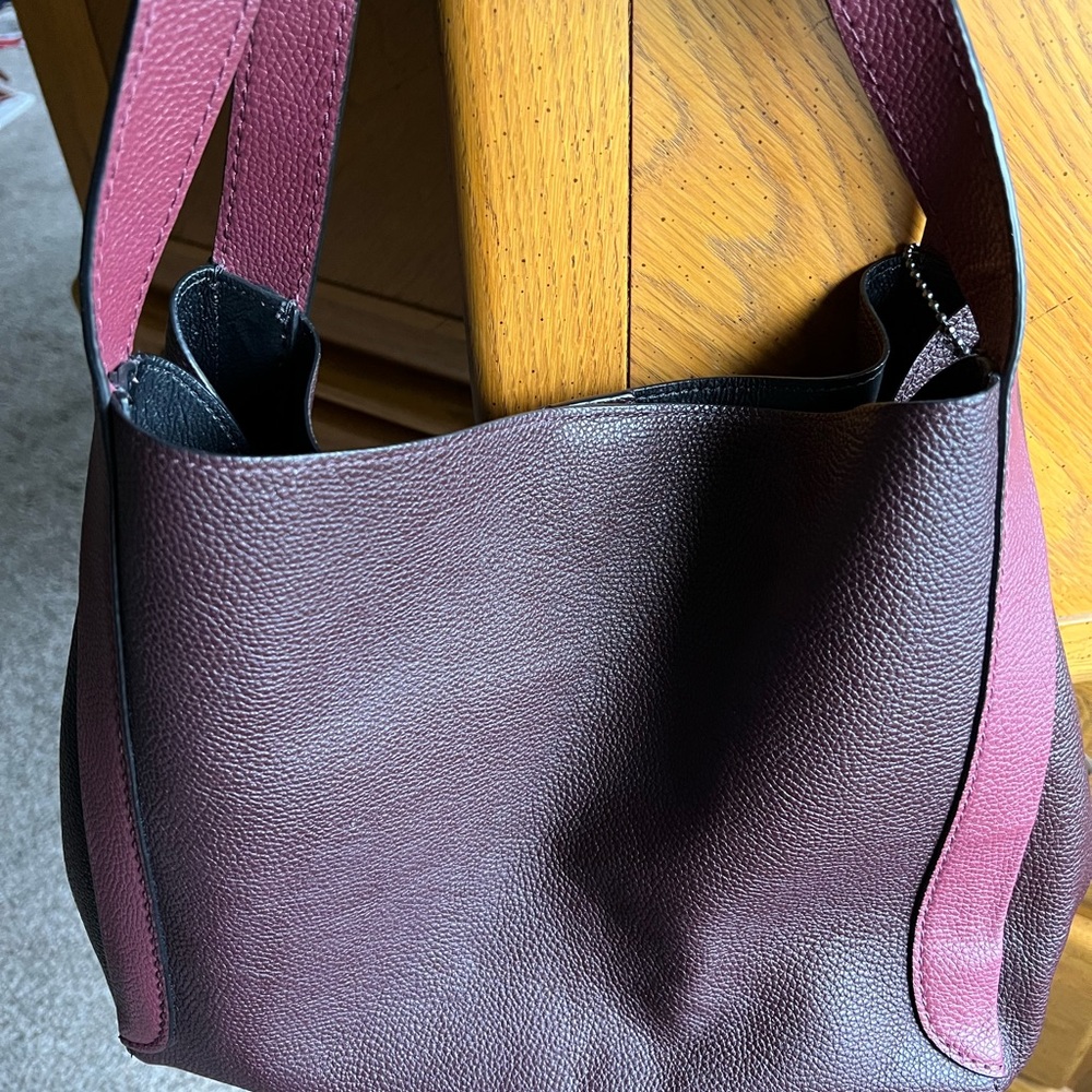 Coach Two Toned Burgundy Bag - Picture 2 of 5